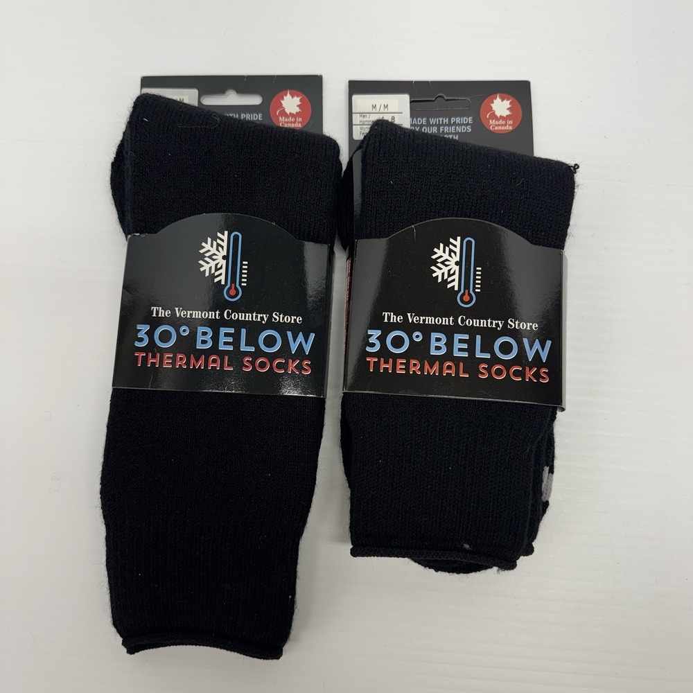 2 Pairs Vermont Country Store 30 Below Thermal Wool Socks MEDIUM New